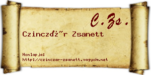 Czinczár Zsanett névjegykártya